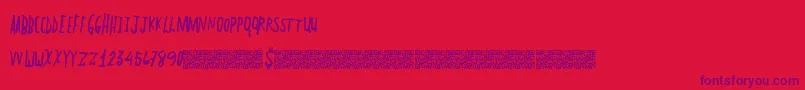 PlainLines-Schriftart – Violette Schriften auf rotem Hintergrund