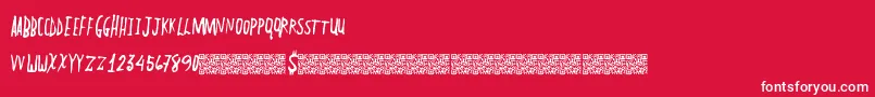 PlainLines Font – White Fonts on Red Background