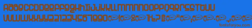 PLANET   Font – Brown Fonts on Blue Background