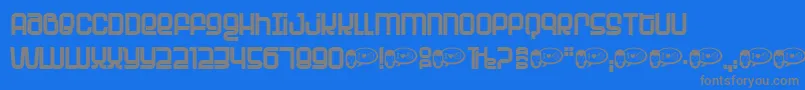 PLANET  -Schriftart – Graue Schriften auf blauem Hintergrund