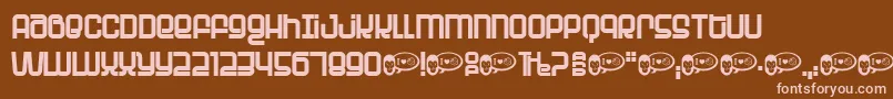PLANET  -Schriftart – Rosa Schriften auf braunem Hintergrund