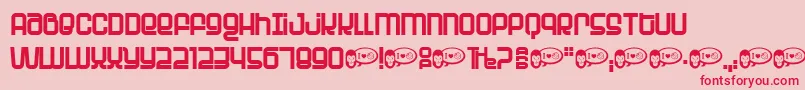 フォントPLANET   – ピンクの背景に赤い文字