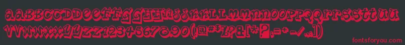 planet benson 2 Font – Red Fonts on Black Background
