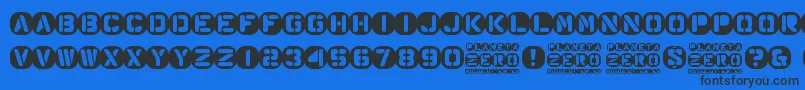 Planeta Zero Font – Black Fonts on Blue Background