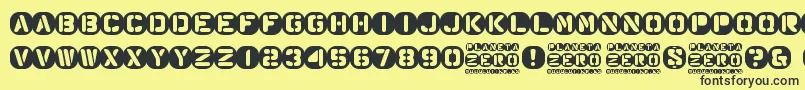 Planeta Zero Font – Black Fonts on Yellow Background