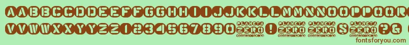 Planeta Zero Font – Brown Fonts on Green Background