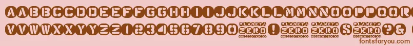 Planeta Zero Font – Brown Fonts on Pink Background