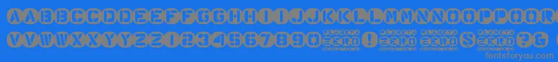 フォントPlaneta Zero – 青い背景に灰色の文字