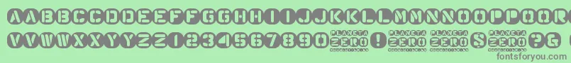 Planeta Zero Font – Gray Fonts on Green Background