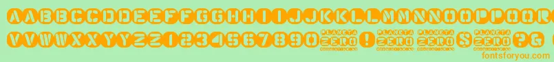 Planeta Zero Font – Orange Fonts on Green Background