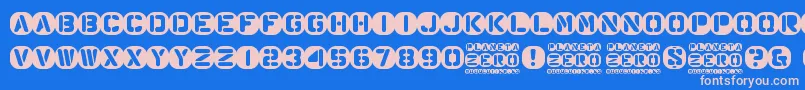 Planeta Zero Font – Pink Fonts on Blue Background