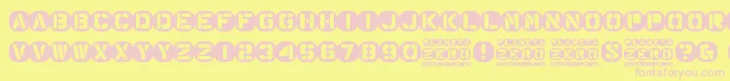 Planeta Zero Font – Pink Fonts on Yellow Background