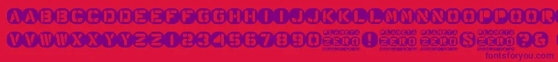 Planeta Zero Font – Purple Fonts on Red Background