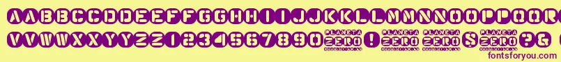 Planeta Zero Font – Purple Fonts on Yellow Background