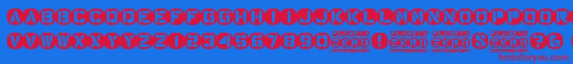 Planeta Zero Font – Red Fonts on Blue Background