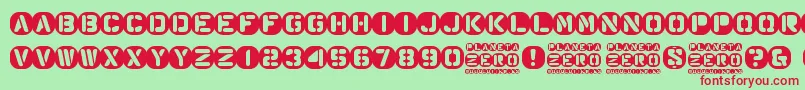 Planeta Zero Font – Red Fonts on Green Background