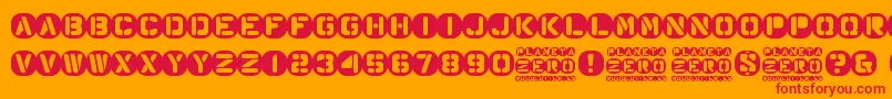 フォントPlaneta Zero – オレンジの背景に赤い文字