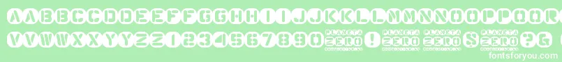 Planeta Zero Font – White Fonts on Green Background