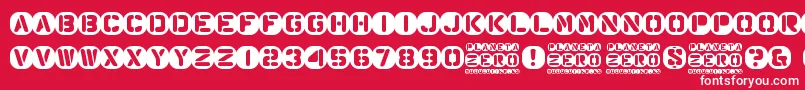 Planeta Zero Font – White Fonts on Red Background
