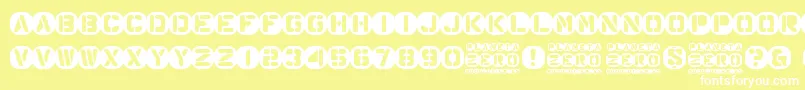 Planeta Zero Font – White Fonts on Yellow Background