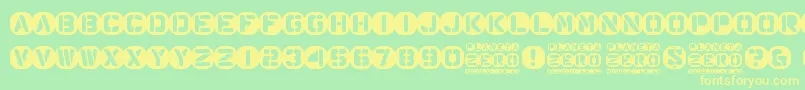 Planeta Zero Font – Yellow Fonts on Green Background