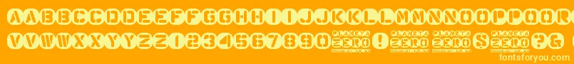 Planeta Zero Font – Yellow Fonts on Orange Background