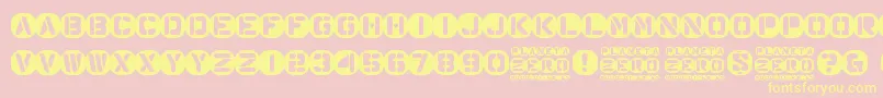 Planeta Zero Font – Yellow Fonts on Pink Background