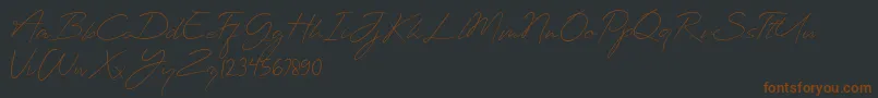Planets Signature-Schriftart – Braune Schriften auf schwarzem Hintergrund