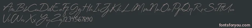Planets Signature-Schriftart – Rosa Schriften auf schwarzem Hintergrund