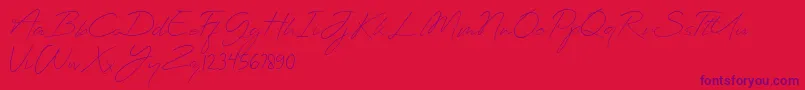 Planets Signature Font – Purple Fonts on Red Background