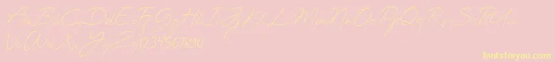 Planets Signature Font – Yellow Fonts on Pink Background