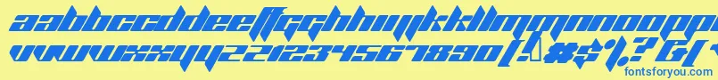 fuente PLANK    – Fuentes Azules Sobre Fondo Amarillo