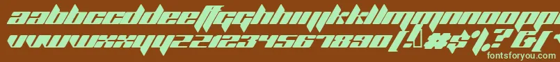 PLANK   -fontti – vihreät fontit ruskealla taustalla