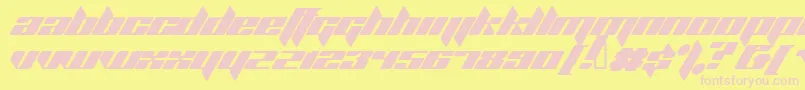 フォントPLANK    – ピンクのフォント、黄色の背景