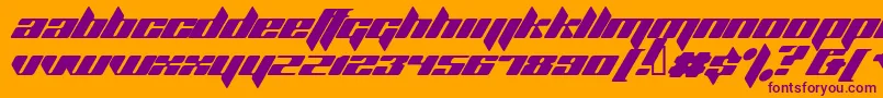 PLANK   -fontti – violetit fontit oranssilla taustalla