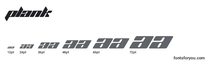 Размеры шрифта PLANK    (136984)