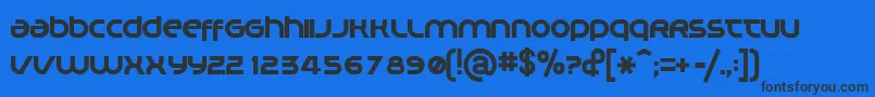 Шрифт PLANM    – чёрные шрифты на синем фоне