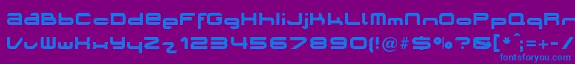 フォントPLANO    – 紫色の背景に青い文字