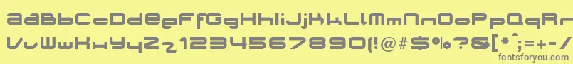 フォントPLANO    – 黄色の背景に灰色の文字