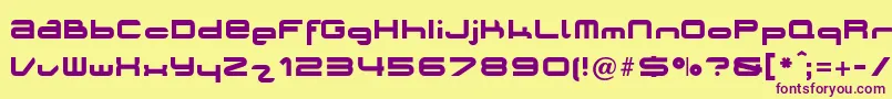 PLANO   -fontti – violetit fontit keltaisella taustalla