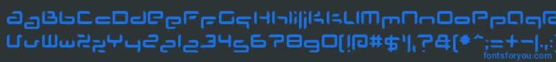 フォントPLANS    – 黒い背景に青い文字