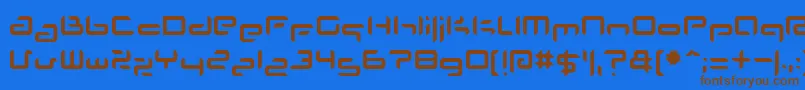 フォントPLANS    – 茶色の文字が青い背景にあります。