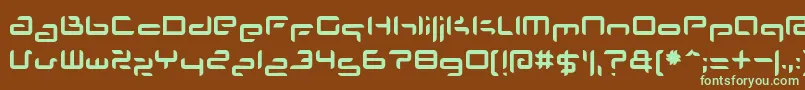 フォントPLANS    – 緑色の文字が茶色の背景にあります。