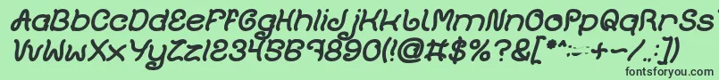 フォントPlant On Lawn Bold Italic – 緑の背景に黒い文字