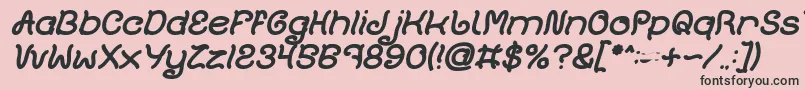Plant On Lawn Bold Italic-Schriftart – Schwarze Schriften auf rosa Hintergrund