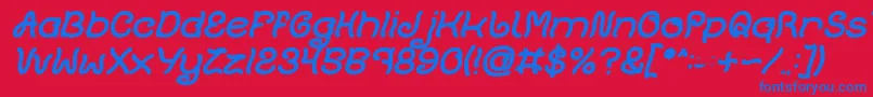 Plant On Lawn Bold Italic Font – Blue Fonts on Red Background