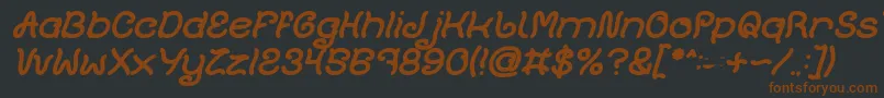 Fonte Plant On Lawn Bold Italic – fontes marrons em um fundo preto