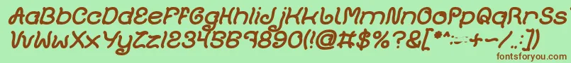 Plant On Lawn Bold Italic-fontti – ruskeat fontit vihreällä taustalla