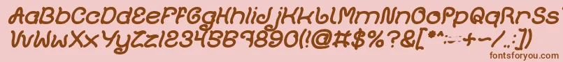 Plant On Lawn Bold Italic Font – Brown Fonts on Pink Background
