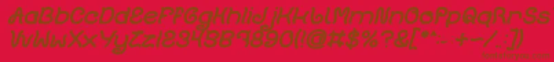 Plant On Lawn Bold Italic Font – Brown Fonts on Red Background